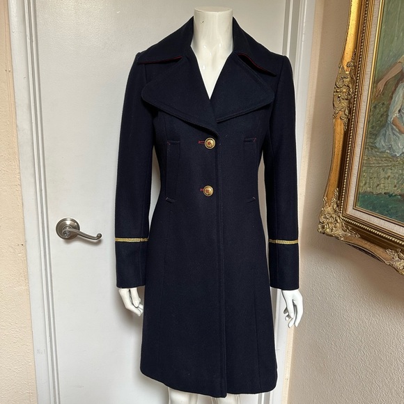 Sam Edelman Jackets & Blazers - Sam Edelman military coat wool coat elegant gold royal buttons uniform stripes
